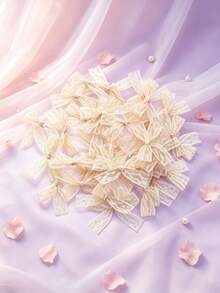 50pcs/20pcs/Lot 5x6cm Elegant Lace Ribbon Bows, Handmade Tied Hair Accessories & Clothing Decor, DIY Sewing Craft Gift Decoration - View 27