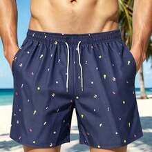 Plus Size Men's Casual Beach Shorts - Multicolor - View 2