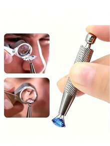 1/2pcs Precision 4-Prong Jewelry Tweezers - Stainless Steel Gemstone Diamond Holder, Essential For Jewelry Making, Jewelry Crafting Tool | Fashion Design Tweezers | Durable Hand Tool, Jewelry Making Accessory - A - View 4