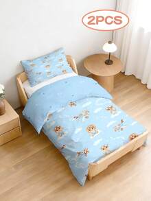 1 Set Cute Pilot Animal Airplane Print Baby Bedding Set, Blue Cloud Sky Pattern Nursery Bedding, Suitable For Baby Boys - Multicolor - View 7