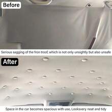 50 Set Car Roof Headliner Repair Kit, Car Ceiling Fabric Repair Kit 202 Pcs Auto Roof Snap Rivets Retainer Nterior Ceiling Cloth Fixing Repair With Installation (Black Grid) - A - View 5