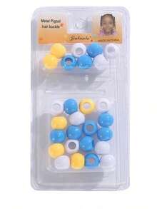 1 Box Approx. 28pcs Colorful Children Hair Beads, Used For Braiding, Dreadlock Accessories, Plastic Hair Beads, Hair Extension Tool Beads, Girls Hair Accessories - Multicolor - View 5