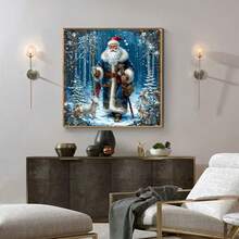 1PC DIY 5D Diamond Painting Kit Santa Claus Pattern - Round Full Drill Art Mosaic Craft, Home Wall Decor, Unframed - No Frame - View 3