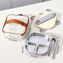 304 Stainless Steel Bento Box Adult, Leakproof Microwavable Lunch Containers, Metal Lunch Box With Soup Container And Utensils, Cute Japanese Bento Box, Travel Food Containers, Meal Prep Containers For School Student - Multicolor - View 32