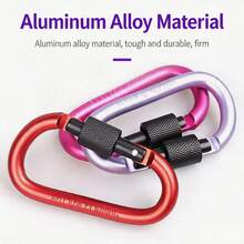 Factory Direct Thickened No.8 Lockable D-Shaped Carabiner, Aluminum Alloy Quick Release Buckle With Nut Lock, Backpack Hanging Clip For Outdoor Camping Hiking - A - View 4