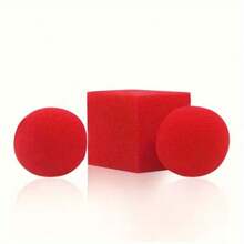 Magic Sponge Set, 3 Pieces Set, Brown Red, Featuring Square And Circular Deformation Characteristics, Easy To Use Rubber Sponge, Suitable For Magicians And Event Entertainers - Multicolor - View 3