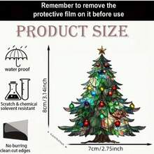 2D Acrylic Christmas Tree Sun Catcher - Holiday Themed Window Hanging Decor And Wall Art, Suitable For Kitchen, Bedroom And Outdoor Space Decoration - A - View 4