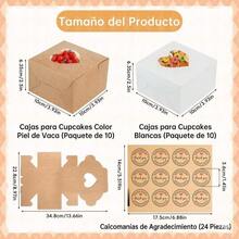 Cupcake Boxes, 20PCS Dessert Boxes  Cardboard Boxes, Practical Candy Boxes And Wedding Favor Boxes. - Multicolor - View 2