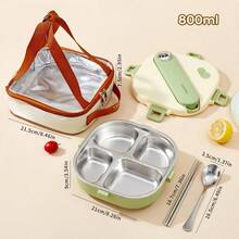 Stainless Steel Bento Box Adult, Microwavable Lunch Containers With Lids, Leak-Proof Bento Snack Box With Soup Container And Utensils, Metal Lunch Box Set With Lunch Bag For School Office, Travel Food Containers - Multicolor - View 24