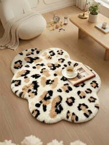 1 pieza Alfombra de peluche de piel de conejo con estampado de leopardo 2026, alfombra de nube, alfombra para dormitorio, alfombra para la sala de estar, alfombra para el espejo, alfombra para el ventanal del vestidor, adecuada para el lado del sofá, la mesita de noche y otras áreas, alfombra decorativa, decoración de dormitorio, alfombra pequeña, alfombra, decoración del hogar, alfombra para la sala de estar, alfombra pequeña para la sala de estar, alfombra para dormitorio, decoración del hogar para la sala de estar, alfombra para exteriores, alfombra lavable - Multicolor - Ver 2