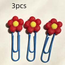 1/3/9/30Pcs Flower Paper Clips Bookmarks, Metal Bookmarks, Cherry Blossom Paper Clips, Document Storage Clips, Photo Album Decoration, Classroom Test Paper Storage, Multiple Color Options - Flower Paper Clips - View 18