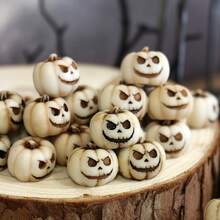 20PCS/5pcs Halloween Mini Pumpkins, Gothic Pumpkin Heads, Outdoor Garden Potted Plant Decoration Ground Cover Mini Pumpkins, White Pumpkins, Garden Micro Landscape Path Decoration, Fish Tank Halloween Scene Arrangement - Multiple Styles - View 5