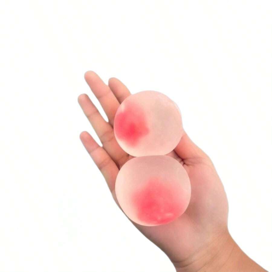 Best-Selling Semi-Transparent Frosted Heart-Shaped Squeeze Ball, Soft Mochi-Like Ice Skin Shell Encasing Vibrant Red Heart Core, Translucent And Delicate Texture. High-Quality Soft Rubber Material With Silky Smooth And Soft Touch, Can Be Freely Stretched And Squeezed, Excellent Plasticity, Slowly Rebounds After Squeezing. Compact And Rounded Shape Convenient For Carrying, Suitable For Relieving Anxiety During Work, Home, And Leisure Time - Multicolor - View 1