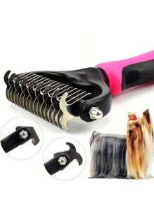 Pet Fur Cutter, Dog Grooming Shedding Tool, Double-Sided Pet Brush, Pet Supplies - Multicolor - View 6
