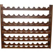 Cava de Madera de Pino Color Nogal para 54 Botellas 20x90x80 cm | Estante para Vino con Múltiples Niveles de Onda | Mueble Elegante y Resistente | Diseño Moderno | para Cocina, Comedor y Sala | Fácil de Armar - Ver 3