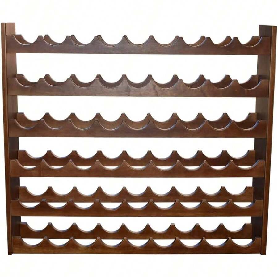Cava de Madera de Pino para 54 Botellas de Vino - Mueble Elegante y Resistente con Diseño Moderno (Nogal) - Ver 1