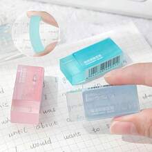 Cute Transparent Eraser - Durable Synthetic Rubber Rectangular Eraser | Back To School Supplies And Holiday Gifts Back To School Halloween Student Essentials Learning Essentials - Multicolor - View 2