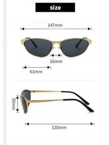 1 Pair Women's Silver Aviator Metal Frame Double Bridge Design Personalized Fashion Glasses - Multicolor - View 4