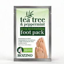 Rozino 4 buah Masker Kaki Pelembap Mendalam Tea Tree & Mint. Aroma Tea Tree & Mint, Menyegarkan dan Nyaman di Kaki. Melembapkan secara mendalam, menenangkan kaki yang kering dan kasar. Melembutkan dan menutrisi, memperbaiki kekeringan dan pengelupasan. Dikemas individual 60g, bersih dan higienis. Perawatan SPA Kaki di Rumah, Mudah Digunakan - View 4