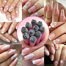 Caneta de Carimbo para Arte de Unhas, Universal para Casa, Salão de Unhas, Salão de Massagem nos Pés, Ponta de Silicone Substituível, Modelo Floral Borboleta em Formato de Coração, Arte de Unhas DIY, Adequado para Iniciantes - Multicolorido - Visão 14