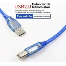 2.7m USB 2.0 Type A To B Printer Cable Compatible With Printers, Scanners, And Multifunction Devices - View 3