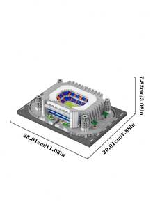 2342pcs Allianz Arena Miniature Building Blocks, Famous Stadium Puzzle Blocks, Football Fan Collectible Desktop Decor, Sports Enthusiast Holiday Assembly Gift, Football Landmark Building Model Kit - Multicolor - View 9