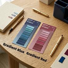 200pcs/Set Thickened Upgraded PET Material Index Sticky Notes, With Built-In Ruler, European Vintage Gradient Color Index Labels, Classification Labels, Suitable For Office Use, Book Annotation, File Indexing, Strong Adhesion And Not Easy To Fall Off, Office Daily Supplies, Student Marking Supplies, Book Page Dividers, Back To School Season Recommended, Back To School Season Recommended - one-size - View 2