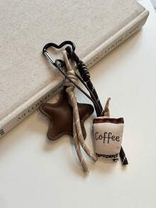 Fashionable Unique Coffee Star Knot Bag Charm/Pendant Keychain, Portable Lightweight Durable, Suitable For Home, Outdoor And Daily Use, Summer Style - View 1