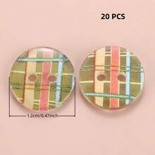 10/20/30/45/60 PCS 1.2cm Creative Cartoon Colorful Transparent Round Two-Hole All-Season Buttons, Suitable For Clothing Accessories, Dresses, Jackets, Shirts, Sweaters DIY Accessories, Dolls, Phone Case Decorations - Colorful Round - View 36