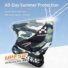 HASIDA Sun Protection Face & Neck Scarf, Unisex Thin Summer Cooling Face Mask Headscarf, Fishing Sun Protection Face Cover, Ice Sleeves - Camouflage Sun Protection Face Towel & Ice Sleeves - View 3