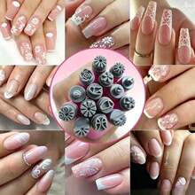 Caneta de Carimbo para Arte de Unhas, Universal para Casa, Salão de Unhas, Salão de Massagem nos Pés, Ponta de Silicone Substituível, Modelo Floral Borboleta em Formato de Coração, Arte de Unhas DIY, Adequado para Iniciantes - Multicolorido - Visão 13