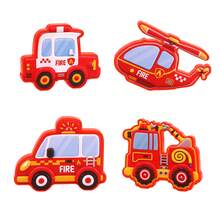 Mini Magnetic Tiles Colorful Window Traffic Engineering Fire Theme Children's Educational Building Blocks Toy, Travel Portable Mini Magnetic Tiles Fire Combination Educational Puzzle Blocks For Boys And Girls - Multicolor - View 4