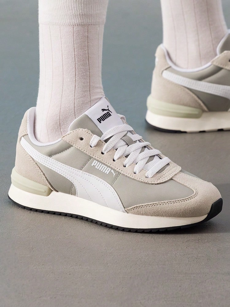 Men's And Women's Sports Casual Shoes Puma R78 Nylon Retro Lightweight Comfortable Cushioned Breathable Casual Shoes 399250 - Gray-puma White-dark Gray - View 1