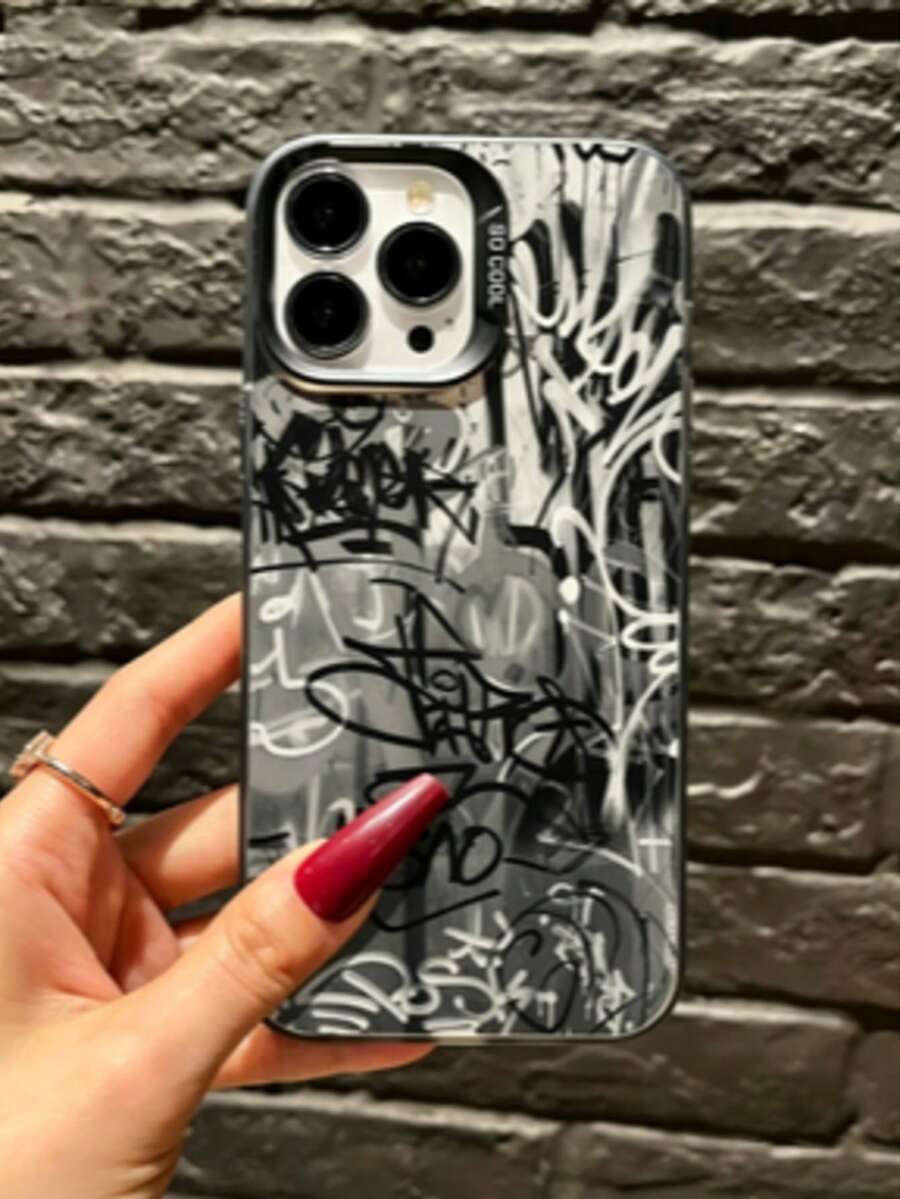 1pc Black Line Art Doodle Minimalist Personalized TPU Anti-Drop Full Coverage Phone Case Compatible With Apple 17 16 15 14 13 12 11 Pro Max Protective Shell Air Compatible With Samsung Series - Multicolor - View 1