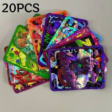 20/50/100PCS Holographic Resealable Mylar Bags, Smell Proof Ziplock Packaging Pouches With Graphic Print For Small Items - View 8
