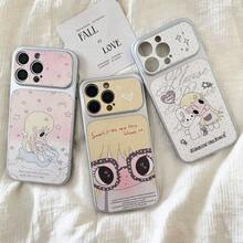 星星蝴蝶結女孩兔子手機殼，相容 iPhone 16、Apple 17、Sweet Girl 15、Soft Cute 14、Skin 13，Corning 外殼 - 白色 - 查看 2