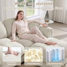 3-Seater Cloud Sofa - Light Beige - Easy Assembly - Khaki 3 Seat - View 5