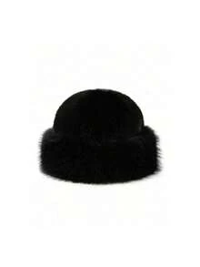 1pc Women's Thickened Blended Textured Casual Warm Bucket Hat, Suitable For Daily Wear, Autumn/Winter - A - View 2