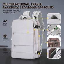 Myco 中性登機旅行後背包 40L 大容量可擴展個人隨身包 符合航空機艙行李規定 適合週末旅行、大學、辦公室使用 - 彩色 - 查看 11