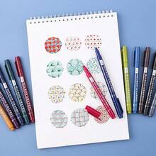 12/24 Colors Vintage Style Ink Pens, 0.5mm Nib, Smooth And Even Ink Flow, Suitable For Line Art, Doodling, Manga Design, Sketching And Outlining, Professional Art Supplies - Sets - View 7