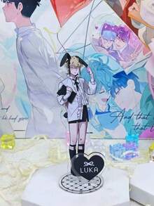 6pcs/1pc Cute Rabbit Boy Girl Acrylic Standee Set, Anime Style Character Display Figure, Gothic Cute Desktop Decoration, Girl Collection Gift - A - View 6