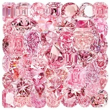 50 Pcs Transparent Pink Diamond Gem Stickers Decals For Phone Case, Cup, And Luggage - 50 PCS - View 10