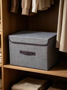 1pc Fabric Double Layer Double Drawer Storage Box, Washable Drawer-Style Underwear & Panties Organizer - Dark Grey - View 8
