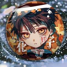 1pc/Toilet-Bound Hanako-Kun Nene Couple CP Rainbow Laser Tin Badge With Packaging, Decorative Pendant - Multicolor - View 7
