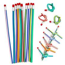 Deformable Pencil Creative Stationery Unbreakable Soft Pencil Flexible Colorful Striped Soft Pencil Stress Relief Toy Soft Squishy Toy (Not Recommended For Writing) - Multicolor - View 7