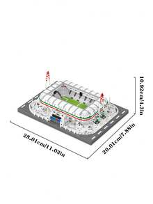 2342pcs Allianz Arena Miniature Building Blocks, Famous Stadium Puzzle Blocks, Football Fan Collectible Desktop Decor, Sports Enthusiast Holiday Assembly Gift, Football Landmark Building Model Kit - Multicolor - View 8