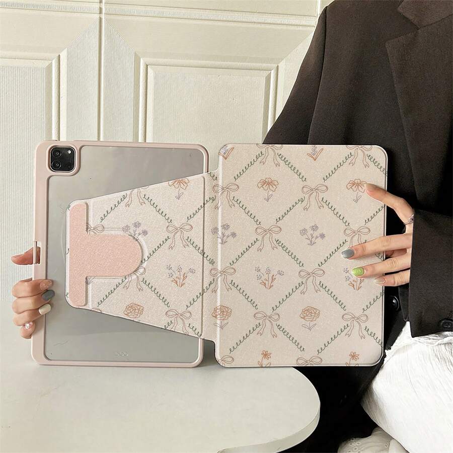 1件 360°可旋轉平板保護殼，多角度視角書本式支架，相容 iPad A16 2025、Galaxy Tab S9 FE/S8 Plus/S7/S10、Pad、MatePad、Pad、Honor Pad、Pad