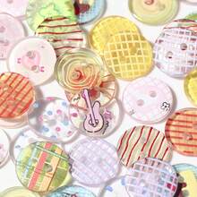 10/20/30/45/60 PCS 1.2cm Creative Cartoon Colorful Transparent Round Two-Hole All-Season Buttons, Suitable For Clothing Accessories, Dresses, Jackets, Shirts, Sweaters DIY Accessories, Dolls, Phone Case Decorations - Colorful Round - View 4