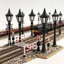 12cm/4.72in Mini Vintage Street Lamp Model, HO Scale Train Railway Layout Street Lamp Accessory, Miniature Vintage Lamp Post Scene Decoration, Suitable For Railway Scene Micro Landscape DIY Handmade Hobby Supplies - A - View 6