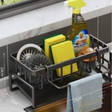 A Versatile Plastic Storage Rack For Kitchen And Bathroom Sinks - Faucet-Mounted Storage Rack, Suitable For Rags, Sponges, Brushes, Dish Soap, Steel Wool, And Other Items - Durable, Easy To Clean,Kitchen Accessories, Kitchen Storage - Multicolor - View 16